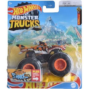 Hot Wheels Monster Trucks Tiger Shark, Plus Connect and Crash Car 20/75