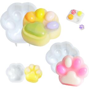 Jumbo Taba Squishy Cat Paw Molds Set – 4 Sizes Shiny Silicone Molds for Making Large Squishies