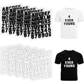 Iron on Letters for Clothing - 10 Sheets, 430 Pieces Multiple Colors PU Heat Transfer Vinyl, 2 Inch Alphabet & Numbers Stickers for T-Shirts, Easy DIY - A-Z & 0-9, Perfect for Fabric Crafting
