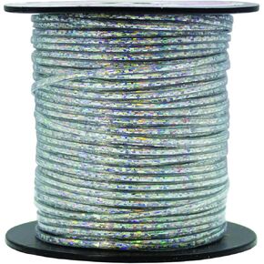 SLC Rexlace Bright Silver Plastic Lacing Cord for Crafts and Jewelery Making 3/32" by 100 Yards of Plastic String