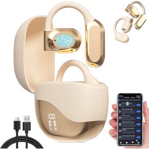 Ai Translating Ear Buds, 2025 New Wireless Bluetooth Translation Earbuds, Wireless Bluetooth Translation Earbuds, 144 Languages Play Music Bluetooth Over-Ear for Travel Business Learning (Khaki)