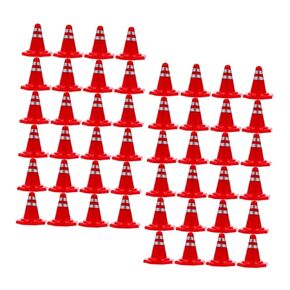 60pcs Realistic Road Cones Simulation Traffic Toys Roadblock for Boys and Girls Play Learning