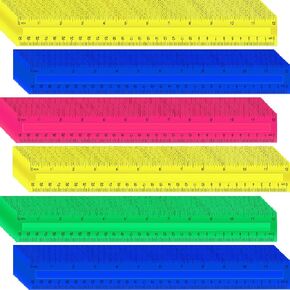 200 Pcs 12 Inch Rulers Bulk Plastic Kid Ruler for Back to School Supplies, Flexible Assorted Color Ruler with Centimeters and Inches for Students Operation Christmas Charity Donation Supplies (200)