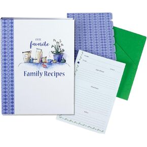 Our Favorite Family Recipes Binder, 3-Ring Recipe Binder w/ 50 Lined Recipe Pages & 8 Category Dividers, Recipe Book to Write in Your Own Recipes, 8.5 x 5.5 Recipe Organizer by Meadowsweet Kitchens