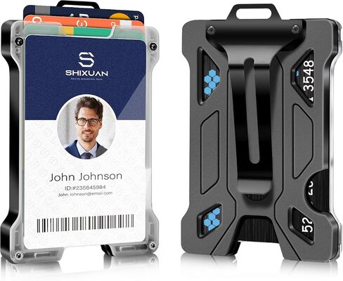 ID Badge Holder with Retractable Clip, Credit Card Holder, Keychain Wallet, Name Badge Holders, Business Card Holder, and Money Clip for Men (Heavy Reel Retractable & Badge Holder) in Saudi Arabia