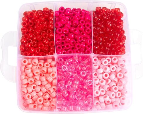 Gxueshan 4500 Pcs Acrylic Pony Beads Bulk Large Hole Plastic White Green Gold Red Black Blue Pink 24 Assorted Colors Kandi Hair Beads for Crafts Friendship Bracelet Jewelry Making Kit Set (4500) in Saudi Arabia