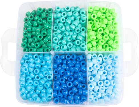 Gxueshan 4500 Pcs Acrylic Pony Beads Bulk Large Hole Plastic White Green Gold Red Black Blue Pink 24 Assorted Colors Kandi Hair Beads for Crafts Friendship Bracelet Jewelry Making Kit Set (4500) in Saudi Arabia