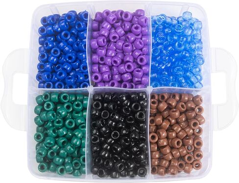 Gxueshan 4500 Pcs Acrylic Pony Beads Bulk Large Hole Plastic White Green Gold Red Black Blue Pink 24 Assorted Colors Kandi Hair Beads for Crafts Friendship Bracelet Jewelry Making Kit Set (4500) in Saudi Arabia