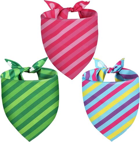عيد الحب الكلب Bandana St Patricks Day و Easter Dog Bandana كبير 3pcs ، وشاح ملون للصبي والفتاة ، المثلث عكس المرايل. in Kuwait