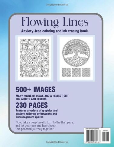 Flowing Lines Anxiety-Free Coloring and Ink Tracing Book: 500+ Exquisite Images to Trace and Relax Your Mind in Saudi Arabia