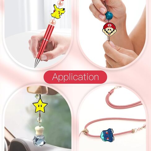 غاريتورا حيوانات لطيفة الكلب حبات البؤرة للأقلام ، والخرز البؤري السيليكون الكرتون لصنع مجوهرات مفاتيح حبة DIY (لطيف) in Kuwait