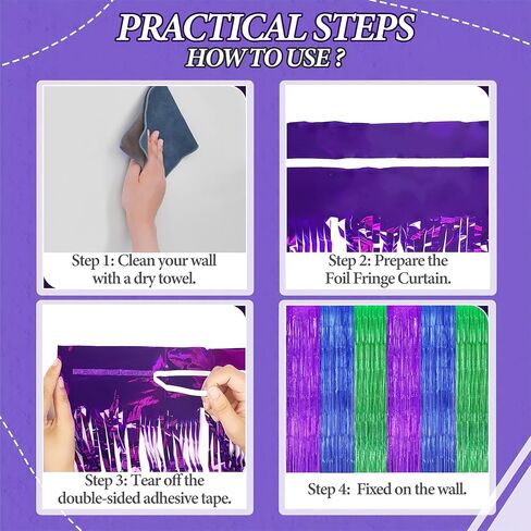 22Pcs Cute Dollhouse Party Decorations, Purple Pink 3.3x8.2ft Tinsel Foil Fringe Curtains Banners and Multicolour Balloons for Cartoon Theme Birthday Decorations Boys and Girls Party Supplies in Saudi Arabia