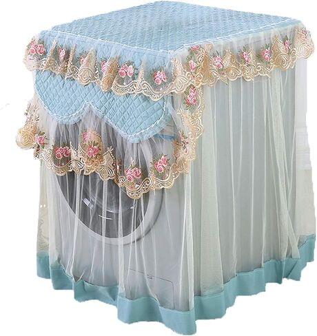 Appliance Dust Cover Roller Washing Machine Cover ，Fabric Lace Automatic Drum Washing Machine Cover European pastoral 60*60*85CM(23.6*23.6*33.4IN) Dust Cover for Home Appliances(A) in Saudi Arabia