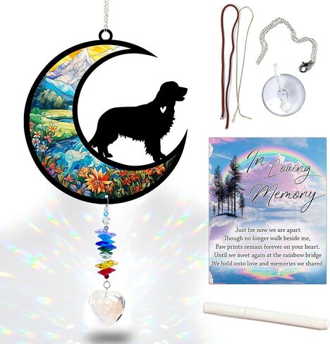 Suncatcher الألمانية Shepherd ، هدية مخصصة لخسارة الحيوانات الأليفة مع الاسم والتاريخ ، مصاصة الشمس الكريستال على شكل قلب ، صانع قوس قزح ، صانع قوس قزح. in Kuwait