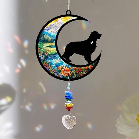 Suncatcher الألمانية Shepherd ، هدية مخصصة لخسارة الحيوانات الأليفة مع الاسم والتاريخ ، مصاصة الشمس الكريستال على شكل قلب ، صانع قوس قزح ، صانع قوس قزح. in Kuwait