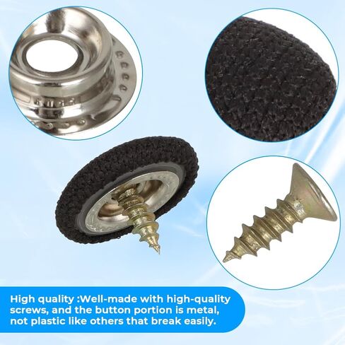 Set of 12 Dura Snap Upholstery Buttons Black Fit for Furniture,Car RV Roof Headliner Interior Cloth Fixing in Saudi Arabia