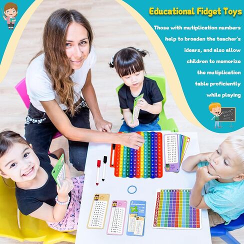 Multiplication Flash Cards + Fingertip Bubbles Toy, Interesting Multiplication Math Combination, Math Games for Children Aged 3 + in Saudi Arabia