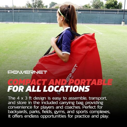 PowerNet Soccer Popup Net الهدف المحمول | مستطيل 4 × 3 | 2 هدف + 1 حقيبة حمل | إطار متين خفيف الوزن | إعداد سريع، تخزين سهل الطي | لعبة جانبية صغيرة قصيرة | دقة الممارسة الفنية in Saudi Arabia