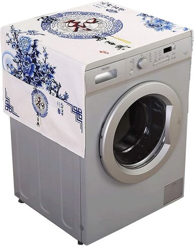 Appliance Dust Cover Fridge Dust Cover Multi-Purpose Washing Machine Top Cover, Nordic Style Drum Washing Machine Cover Towel with Storage Bag Dust Cover for Home Appliances(A) in Kuwait