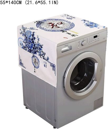 Appliance Dust Cover Fridge Dust Cover Multi-Purpose Washing Machine Top Cover, Nordic Style Drum Washing Machine Cover Towel with Storage Bag Dust Cover for Home Appliances(A) in Kuwait