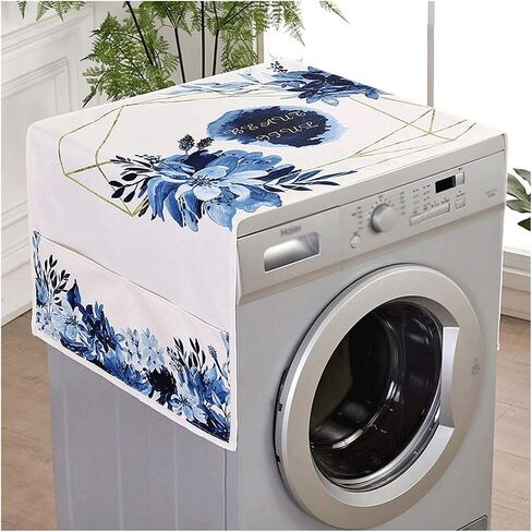 Appliance Dust Cover Fridge Dust Cover Multi-Purpose Washing Machine Top Cover, Nordic Style Drum Washing Machine Cover Towel with Storage Bag Dust Cover for Home Appliances(A) in Kuwait