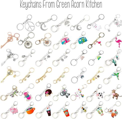 Travel Keychain - Not All Who Wander Are Lost - Compass - Camping Key Chain - Swivel Keyring and Clip - Travel Accessories - Handmade by Green Acorn Kitchen in Saudi Arabia
