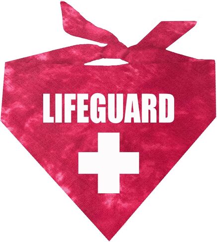 Lifeguard Summer Dog Bandana (53 Red Scrunch, One Size) in Kuwait