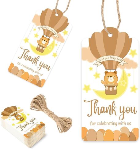 50 PCS Sweet Honey Bee شكرًا لك على علامات مع Sring for Gender Canner Party ، OH Baby Shower ، Winnie Beird Birthday ، Wedding in Saudi Arabia