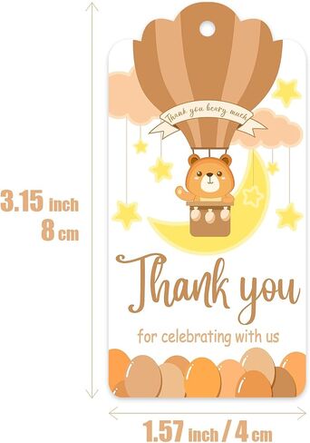 50 PCS Sweet Honey Bee شكرًا لك على علامات مع Sring for Gender Canner Party ، OH Baby Shower ، Winnie Beird Birthday ، Wedding in Saudi Arabia