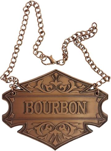 Decanter Tag with Adjustable Chain, Copper, 2.6 x 2 inches, Liquor Bottle Label (Bourbon tag) in Kuwait