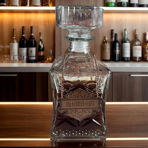 Decanter Tag with Adjustable Chain, Copper, 2.6 x 2 inches, Liquor Bottle Label (Bourbon tag) in Kuwait