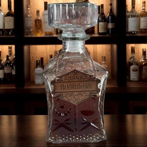Decanter Tag with Adjustable Chain, Copper, 2.6 x 2 inches, Liquor Bottle Label (Bourbon tag) in Kuwait