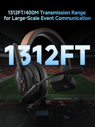 Accsoon Como SE Wireless Intercom Headset System, 2.4GHz Full Duplex Wireless Headset 5-Person, 1312FT/400M Range 30H Real-time Monitoring, Wireless-Headset-Intercom for Team Communication Group Talk in Saudi Arabia