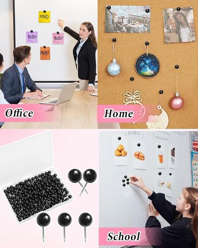 eZAKKA Map Push Pins, 200 Pcs Cute Push Pins for Cork Board Decorative Thumb Tacks for Photo Wall, Feature Wall, Travel Map, Bulletin Board, Office or Home, Light Pink in Kuwait