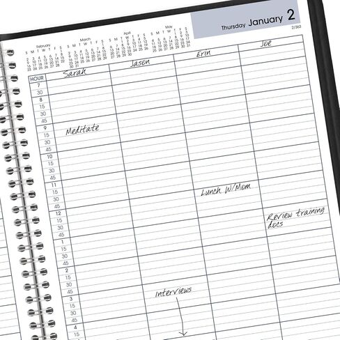 AT-A-GLANCE 2026 Appointment Book Planner, Daily, Four Person Group Planner, 8" x 11", Large, Quarter-Hourly, DayMinder, Black (G5600026) in Saudi Arabia