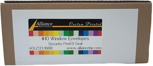 500#10 Custom Printed Envelopes, White, Single Left Window, Self Seal, Security Tinted, Text and Logo Customization, Size 4-1/8 x 9-1/2 Inches, 24 LB in Kuwait