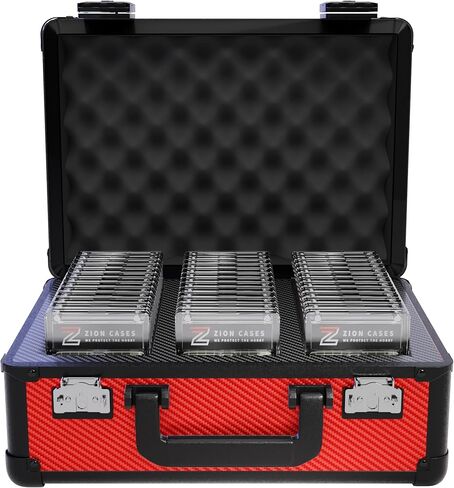 حالة SLAB CASE X COLOR RUSH CARDER CARD ؛ حالة الألواح الأصلية للبطاقات المتدرجة ؛ يناسب ألواح بطاقة تداول PSA و BGS و HGA و CSG. حل تخزين السفر المثالي ؛ (ألياف الكربون أسود) in Kuwait