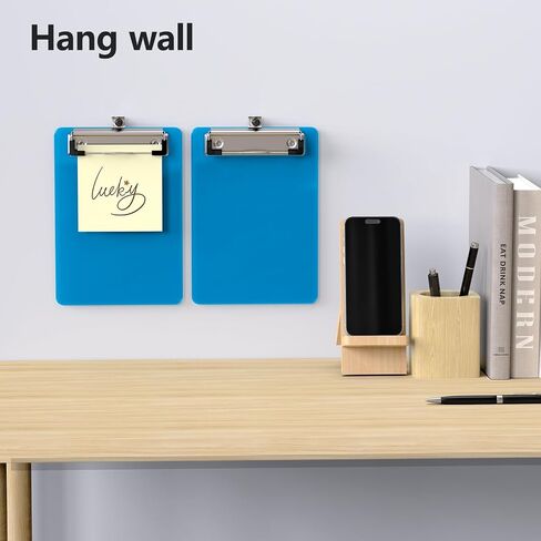 Mini Clipboard Set of 4, 5 x 7 Plastic Small Blue Clip Boards with Low Profile Clip, Memo Size for Classroom, Teacher, Students, School & Office Supplies in Saudi Arabia