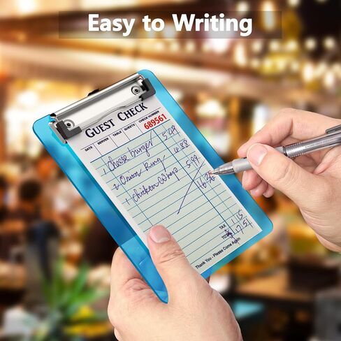 Mini Clipboard Set of 4, 5 x 7 Plastic Small Blue Clip Boards with Low Profile Clip, Memo Size for Classroom, Teacher, Students, School & Office Supplies in Saudi Arabia