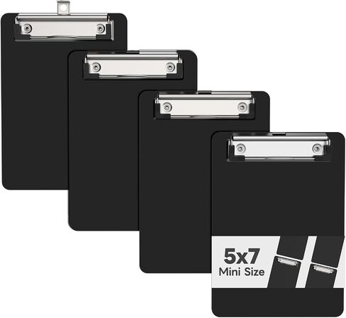 Mini Clipboard Set of 4, 5 x 7 Plastic Small Blue Clip Boards with Low Profile Clip, Memo Size for Classroom, Teacher, Students, School & Office Supplies in Saudi Arabia