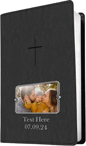 كتاب Printualist Personalized Gift Bible مع نص وصور مخصصة ، NLT ، Pink/Dark Brown Tutone ، إصدار ترجمة للحياة المعيش in Kuwait