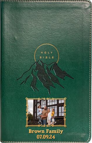 كتاب Printualist Personalized Gift Bible مع نص وصور مخصصة ، NLT ، Pink/Dark Brown Tutone ، إصدار ترجمة للحياة المعيش in Kuwait