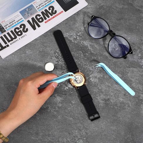 WJIAAA 20pcs Plastic Tweezers, Long 4.5 Inch Bent Tweezers for Crafting Small Jewelry Making Tools for Bead Craft DIY, Baking Decoration, Feeding Reptiles, Disposable Sticker Tweezer(Blue) in Kuwait