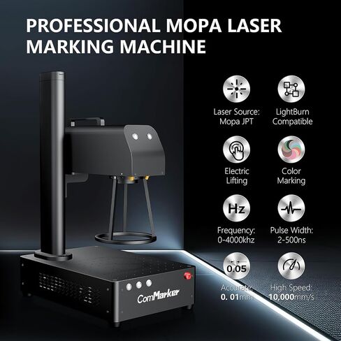 SPANCER B4 60W JPT MOPA Fiber Laser Gengling Machine ، دعم نقش ليزر Lightburn مع 2Lens ، 2in1 سطح المكتب لعلامات العلامات الملونة بالمكتب للفولاذ المقاوم للصدأ ، البهلوان in Kuwait
