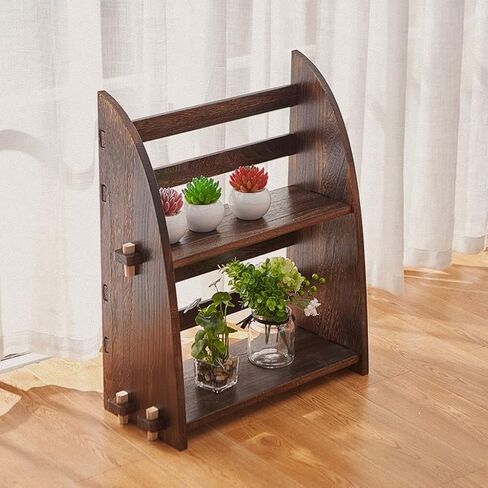 Bookshelf Desktop Retro Bookshelf Study Independent Bookcase Bedroom Office Multifunctional Storage Rack Living Room Display Rack Bookcase in Saudi Arabia