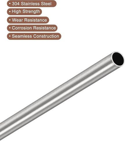 uxcell 304 Stainless Steel Tube, OD 16mm x 0.5mm Wall Thick 400mm Length Capillary Metal Tubing for Industry Machinery in Saudi Arabia