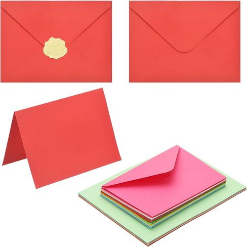 PATIKIL 20Pack Golden 4x6 Blank Cards and Envelopes, V Flap A6 Envelopes with Cardstock & Gold Stickers Small for Greeting Cards Wedding Greeting Birthday Invitations Letter Mailing in Saudi Arabia