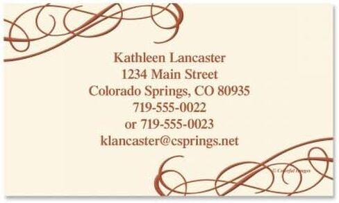 Amber Swirl Custom Printed Business Cards - Set of 250-2 x 3-½ inches - Matte Finish - Single-Sided - Great for Graduations and Personalized Gifts, Printed in the USA, by Colorful Images in Kuwait
