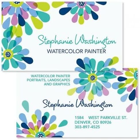Amber Swirl Custom Printed Business Cards - Set of 250-2 x 3-½ inches - Matte Finish - Single-Sided - Great for Graduations and Personalized Gifts, Printed in the USA, by Colorful Images in Kuwait