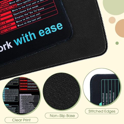 Waterproof Desk Mat - Excel Cheat Sheet Desk Pad, Contains Common Skills in Excel and Word Shortcuts, Large XL Gaming Mouse Pad, Office Keyboard Pad, Computer Mat with Excel Shortcuts (31.5x11.8in) in Saudi Arabia